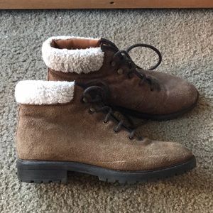Topshop faux fur boots size 7